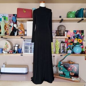 VNTG 2000s Double D Ranchwear Slinky Ribbed Stretchy Dress Mock T Neck Size S